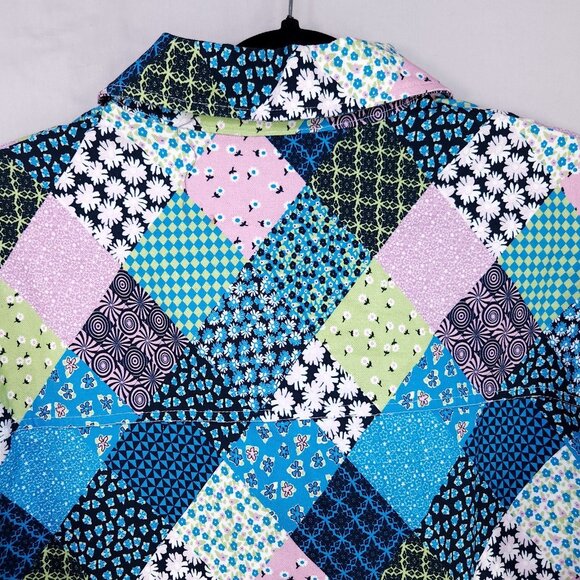 Another Girl Cropped Boxy Jacket Size 8 Patchwork Front Pockets Eclectic Boho - Picture 13 of 16